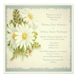 Chic Vintage Daisies Engagement Party Card - Image 2