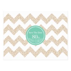Choose Color 80th Birthday Party Save the Date P Postcard