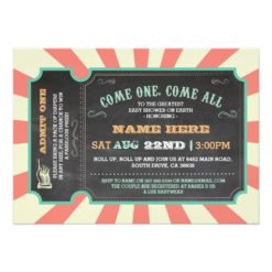 Circus Carnival Ticket Baby Shower Invitation