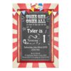 Circus carnival birthday invitation