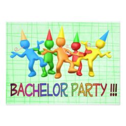 Colorful Bachelor Party Crowd Card