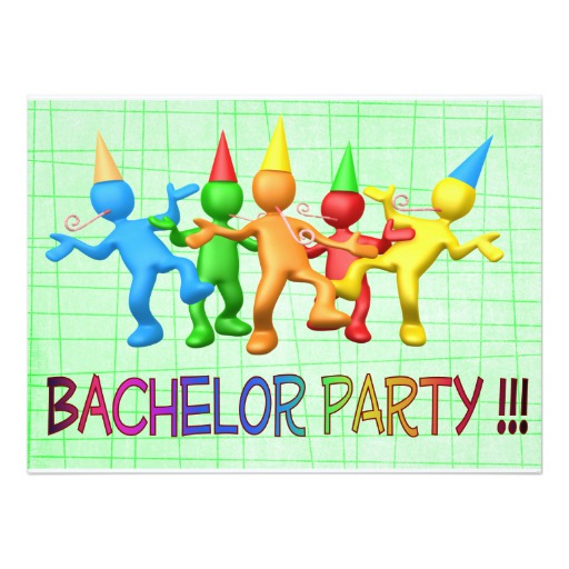 Colorful Bachelor Party Crowd Card
