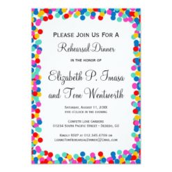 Confetti Wedding Rehearsal Dinner Invitations