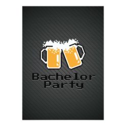 Cool Pixel Beers & Twill Metal Bachelor Party Card - Image 2