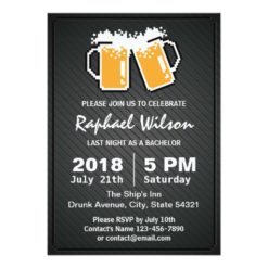 Cool Pixel Beers & Twill Metal Bachelor Party Card