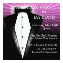 Cool Tuxedo Bachelor Party Cool Invitation