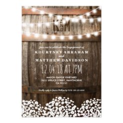 Country Rustic Engagement | String of Lights Card