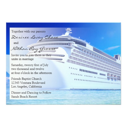 Cruise Ship Wedding Invitation - Image 2