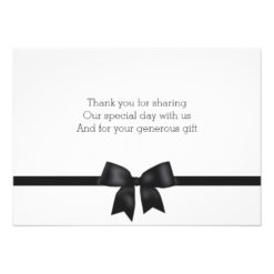 Custom Black And White Wedding Thank You Card - Image 2