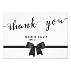 Custom Black And White Wedding Thank You Card