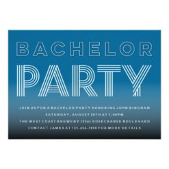 Custom Color Classy Bachelor Party Invitations