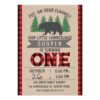 Cute Bear Lumberjack 1st Birthday Invitation