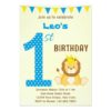 Cute Lion First Birthday Invitation