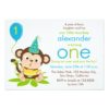 Cute Little Monkey First Birthday Invitation