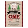 Cute Photo Lumberjack 1st Birthday Invitation