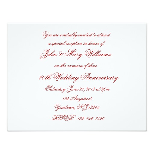 Damask 40th Wedding Anniversary Invitation - Image 2