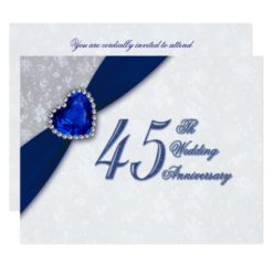 Damask 45th Wedding Anniversary Invitation