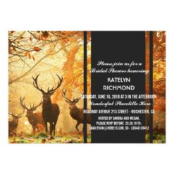 Deer in the autumn sun rays /Wedding Invitation