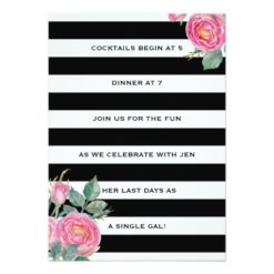 Derby Bachelorette Black/Gold/Pink Roses Custom Card - Image 2