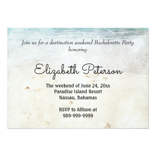 Destination Beach Wedding Bachelorette Party Card - Image 2