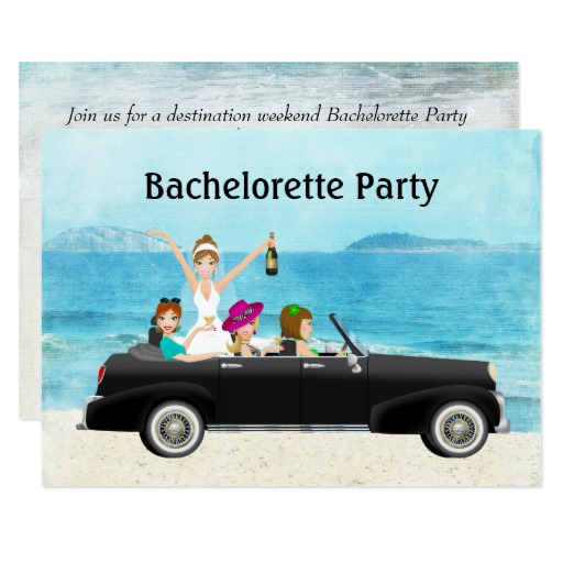 Destination Beach Wedding Bachelorette Party Card