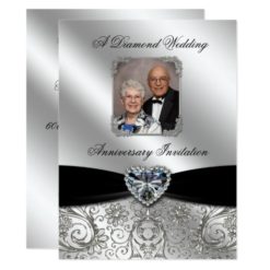 Diamond Wedding Anniversary 6.5x8.7 Photo Invite