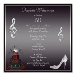 Silver Heels 50th Birthday Card