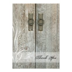 Double Barn Doors Country Thank You Notes Card
