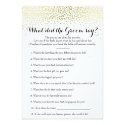 Double Side Gold Confetti Bridal Shower Games Card - Image 2