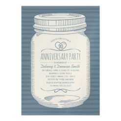 Dusty Blue 30th wedding anniversary Mason Jar Card