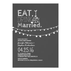 Eat Drink And Be Married Rehearsal Dinner Card
