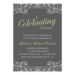 Elegant 50th Wedding Anniversary Party Card