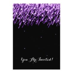 Elegant Bachelorette Party Falling Stars Purple Card - Image 2