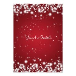 Elegant Bachelorette Party Winter Sparkle Red Card - Image 2