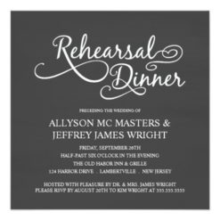 Elegant Chalkboard Rehearsal Dinner Invitations