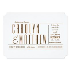 Elegant Classy Modern Rehearsal Dinner Invite