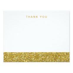 Elegant Faux Gold Glitter Thank You Card