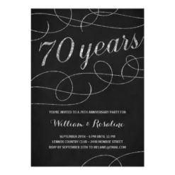 Elegant Flourish | 70th Anniversary Party Card
