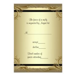 Elegant Gold 50th Wedding Anniversary Party RSVP Card