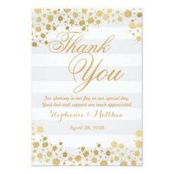 Elegant Modern Faux Gold Splatters and Stripes Card