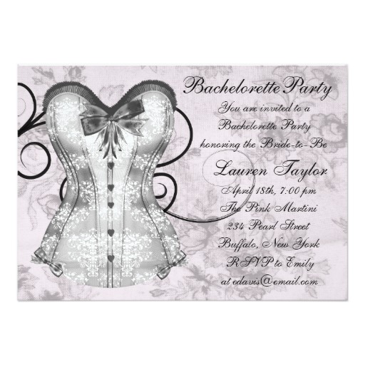 Elegant Pink and Gray Bachelorette Party Card