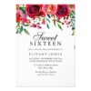 Elegant Red Rose Flower Sweet 16 birthday invite