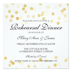 Elegant Rehearsal Dinner Gold Foil Glitter Lights Card