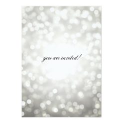 Elegant Rehearsal Dinner Silver Glitter Lights Card - Image 2