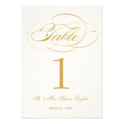 Elegant Script Table Number - Gold - Image 2
