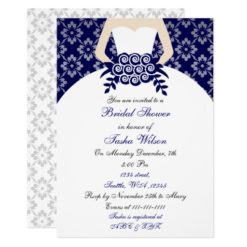 Elegant navy blue Bridal Shower Invitation