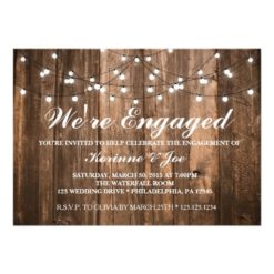 Engagement Invitation Wood and Lights