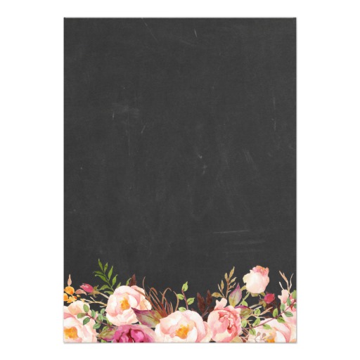 Engagement Party Vintage Pink Floral Chalkboard Card - Image 2