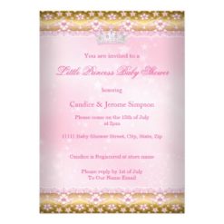 Ethnic Princess Baby Shower Pink Tutu Gold Tiara A Card - Image 2
