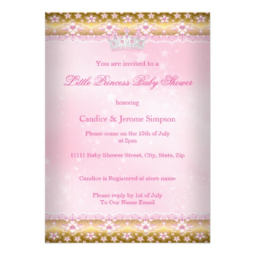 Ethnic Princess Baby Shower Pink Tutu Gold Tiara A Card - Image 2
